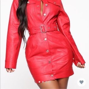Trench coat leather dress